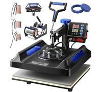VEVOR 15x15 Heat Press Machine, 8 in 1 Heat Press, 800W Sublimation Machine, 360° Rotation, 8 in 1 Shirt Printing Machine, Double Tube Heating for