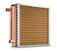 VEVOR Heat Exchanger Water to Air, 16"x 16" with 3-Row 3/8" Copper Ports, 193 Aluminum Fins Heat Exchanger for Outdoor Wood Furnaces, Residential Heating and Cooling, and Forced Air Heating