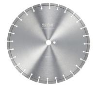 VEVOR Diamond Blade, 16inch/400mm Concrete Saw Blade Wet or Dry, 0.47inch/12mm Flat Teeth Diamond Segment Blade, Universal 1 inch/25.4 mm Center Hole Diameter, for Concrete Cement Board Tile Brick