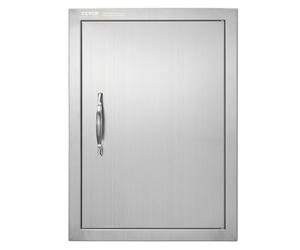 VEVOR 16W x 22H Inch Single Outdoor Kitchen Door, Stainless Steel Flush Mount Vertical Door with Handle, for BBQ Island, Grilling Station, Outside Cabinet
