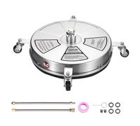 VEVOR 18" Pressure Washer Surface Cleaner w/Wheels, Stainless Steel Concrete Cleaner 4000 Max PSI, 1/4" Quick-Connect Connector w/ 2 Extension Wand, Heavy Duty Power Washer For Floor Driveway, Patio