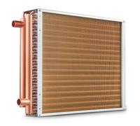 VEVOR Heat Exchanger Water to Air, 18"x 20" with 3-Row 3/8" Copper Ports, 242 Aluminum Fins Heat Exchanger for Outdoor Wood Furnaces, Residential Heat
