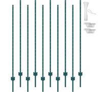 VEVOR 182.9 cm Fence Post 10 Pack Heavy Duty Metal Fence Posts Green
