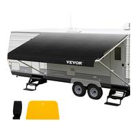 VEVOR 18ft RV Awning Fabric RV Camper Trailer Replacement Fabric Charcoal Fade