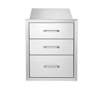 VEVOR 18x23 Inch Outdoor Kitchen Stainless Steel Triple Access BBQ Drawers with Chrome Handle, 18 x23 x 23 Inch