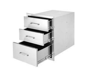VEVOR 18x23 Inch Outdoor Kitchen Stainless Steel Triple Access BBQ Drawers with Chrome Handle, 18 x23 x 23 Inch