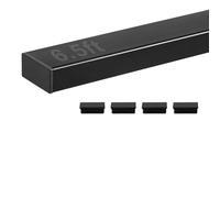 VEVOR 198 cm Stainless Steel Handrail, Rectangular Top Stair Deck Hand Rail for Outdoor/Indoor Steps with End Cap,Matte Black Coating Adjustable Metal Stair Rail for Cable Railing Kit