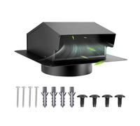 VEVOR 198 mm Hooded Wall Vent Cover, Square AC Vent Gable Cover, Premium SPCC Steel & with Built-in a Protection Screen, for Roofs,Walls,Outside Duct Exhaust Outlets (1 Pack, Black)