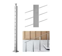 VEVOR 1JZLGZXYS1062TLWC001V0 Balcony Fence Railing 1067 x 100 x 100 mm Garden Balcony Bridge Poles for 30° Steps