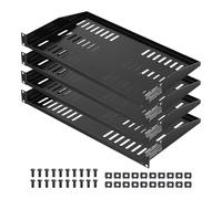 VEVOR 1U Server Rack Shelf, 4 PCS, 50 lbs Max Load-Bearing Vented Cantilever, Wall Mount or Rack Mount Shelf with Tray, 10 in Depth, Good Air Circulation for 19 Inch Cabinet Computer Network Equipment