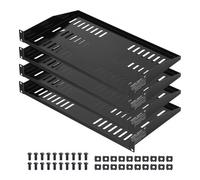 VEVOR 1U Server Rack Shelf, 4 PCS, 50 lbs Max Load-Bearing Vented Cantilever, Wall Mount or Rack Mount Shelf with Tray, 10 in Depth, Good Air Circulat