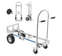 VEVOR 2 in 1 Hand Truck, 1000 lbs Load Capacity for 4-Wheel Mode, Convertible Hand Truck Dolly with Non-Slip Handle & Wheels, Portable Trolley Dolly for Moving Home, Office, Warehouse, Supermarket
