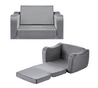 VEVOR 2-in-1 Kids Sofa, Foldable Toddler Soft Couch with Armrests, Made of 28D Sponge & Short Pile, Convertible Toddler Chair to Lounger, Kid Couch Fo