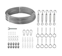 VEVOR 2 mm Wire Rope Kit, 35.1 m Length, 304 Stainless Steel Wire Cable | 2 kN Breaking Strength, 7 x 7 Strands Construction, Steel Cable for Deck Railing System, Garden Trellis, String Lights