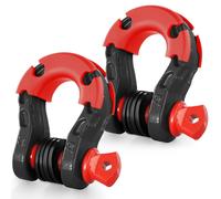 VEVOR 3/4" D-Ring Shackle, 2 Pack Alloy Steel Shackles 66139 lbs (30 Ton) Break Strength with 7/8" Screw Pin, Isolators & Washers, Heavy Duty Off Road Vehicle Recovery Shackle for Jeep Truck, Black