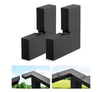 VEVOR 2 Pack Corner Connectors for Handrail, Extension Stair Railing Accessories, POM Hand Rail Connector Fittings for Rectangular Cable Railing, Deck Cable Rail System Outdoor, Matte Black, HT-05