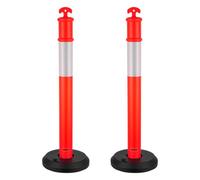 VEVOR 2 Pack Traffic Delineator Posts, 1140 mm Traffic Safety Cones with Fillable Base and Reflective Strips, Heavy Duty Delineator Posts for Construc