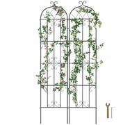 VEVOR 2 Packs Metal Garden Trellis for Climbing Plant Support 87x20 in Rustproof