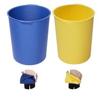 VEVOR 2 Pcs 18.9L Bucket Liner for Concrete Mix, Reusable Silicone Mortar Bucket Liner for Thinset Paint Concrete Epoxy Mixing, Heavy-duty Grout Mixer Insert with Measurements, Blue & Yellow