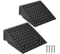 VEVOR Driveway Curb Ramp, 3.175 Tons Load Capacity, 17.8 cm Rise Height Heavy Duty Curbside Bridge Ramp with Drainage Tank for Wheelchairs, Strollers, Motorcycles, Cars, Lawn Mowers & Trailers, 2 Pack