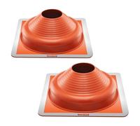 VEVOR 2 PCs Roof Pipe Flashing Boots, Fit Pipe OD 6-1/4" - 11-3/4", Flexible Silicone Roofing Jack Pipe Flashing, High Temp -101℉ - 437℉, Square Metal Base, for Chimney, Wood Stove & Outdoor Vent Pipe