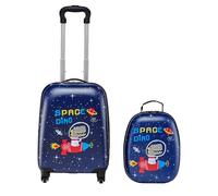 VEVOR 2 Piece Kids Holiday Suitcase Set 18" Hard Case with Wheels and Hard Backpack, Dinosaur Shape, Birthday Gift for Kids, Airline Approved