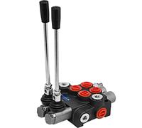 Vevor 2 Spool Hydraulic Directional Control Valve Double Acting Control Valve 13 GPM 3600 PSI SAE Port for Tractors Loaders Tanks Black