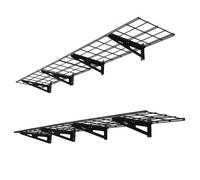 VEVOR 2-Tier Heavy Duty Wall Garage Shelving, 4 Pack 305 x 914 mm Steel Wall Mounted Shelving Unit, 305 x 1828 mm Per Shelf Floating Storage Metal Rac