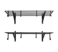 Vevor 2-Tier Heavy Duty Wall Garage Shelving, 61 X 122 Cm Steel Wall Mounted Shelving Unit With Hooks, Metal Rack