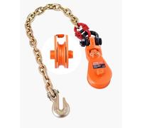 VEVOR 2 Ton Snatch Block with G80 Chain, Swivel Shackle, 3" Sheave for 3/8" Wire Rope, Snatch Block Pulley for Towing and Recovery Applications on Flatbed Tow Truck Rollback Wrecker Car Carrier Cable