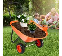 Vevor 2 Wheel Garden Dump Cart With Handle And 10 Inch Wide Track Wheels 5 Cu Ft Load 397 Lbs Capacity For Outdoor Yard