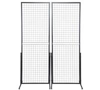 Vevor 2' X 5.6' Grid Wall Panels Tower, 2 Packs Wire Gridwall Display Racks With T-Base Floorstanding, Double Side