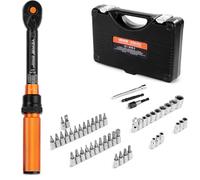 VEVOR 20-240 lbf-ft and 2.3-27.1 N.m Torque Click Wrench Set, Bi-Directional and Dual Flow Scales, 72 Teeth with Tips, Sockets, Adapters, Repair