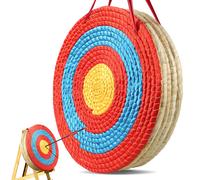 VEVOR Straw Archery Targets, 20" Round Archery Target for Backyard, Traditional Solid Straw, Red