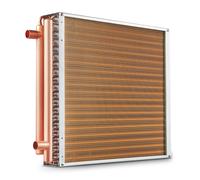 VEVOR 20"x 20" Heat Exchanger Water to Air 3-Row 3/8" Copper Ports 242 Fins