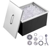 VEVOR 20"x14"x12" Drop in Ice Chest Ice Cooler Ice Bin Stainless Steel w/Cover