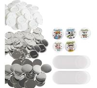 VEVOR 200 Sets 3 inch 75mm Pin Back Button Parts for Button Maker Machine, DIY Round Button Badge Parts, Set Includes Metal Top, Plastic/Metal Button, Clear Film, and Blank Paper for Gifts Presents