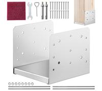 VEVOR 203.2x203.2mm Post Base, 1Pcs Stainless Steel Adjustable Post Anchor Bracket(Internal 198 x 185), Adjustable Post Base for Pavilion Deck Porch Handrail Railing Support Decorative Anchor Plate