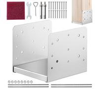 VEVOR 203.2x203.2mm Post Base, 1Pcs Stainless Steel Adjustable Post Anchor Bracket(Internal 198 x 185), Adjustable Post Base for Pavilion Deck Porch H