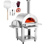 VEVOR 22" Outdoor Pizza Oven Portable Pellet/Gas Oven with Casters for Camping