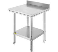 VEVOR 24 x 24 x 35 Inch Stainless Steel Work Table, Commercial Food Prep Worktable Heavy Duty Prep Worktable, Metal Work Table with Adjustable Height