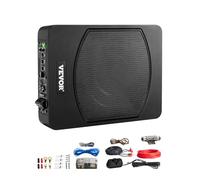 VEVOR 240W 10" Under Seat Car Subwoofer, Under Seat Thin Car Subwoofers, Built-in Low Profile Audio Subamp, High/Low Level Input and Volume Controller