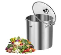 VEVOR Stainless Steel Stockpot, 22.7L Cooking Pots, Cookware Sauce Pot with Lid, and Handle, Heavy Duty Commercial Grade Stock Pot, Sanding Treatment, for Steaming Boiling or Frying Silver