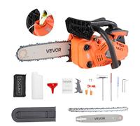 VEVOR 25 cc Gas Chainsaw, 12 inch Gas Powered Chainsaw, 1.02 HP Power Chain Saw with Non-Slip Handle, Gas-Powered Chainsaws with Dual Fuel Tanks, for Wood Cutting, Tree Trimming, and Land Clearing