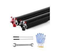 VEVOR 250-2-32 Torsion, Pair of 0.25 x 2 x 32 in, 16000 Cycles, Electrophoresis Black Coated for Replacement, Garage Door Springs with Non-Slip Winding Bars, Gloves and Mounting Wrench
