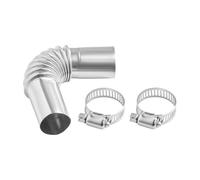 VEVOR 2515P Abgasrohr Winkelverbinder (1 STK.) 25 mm Gas Vent Hose Stainless Steel Wind Protection Cap Auxiliary Car Exhaust Pipe with 2 Clips for 2 5 8 kW Diesel Heater, Silver