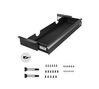 VEVOR 26" Wide Under Desk Drawer Slide Out, Under Desk Mounted Pull-out Drawer Attachment, Hidden Desktop Storage Organizer, Under Table Pencil Drawer for office Home Sit Stand Workstation, 29x9x4 in