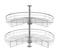 VEVOR 28" 2 Tier Kidney Shaped Chrome Corner Organizer Lazy Susan Cabinet Blind