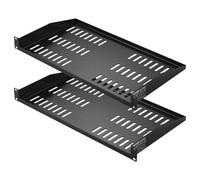 VEVOR 2PCS 1U Server Rack Shelf, 10"/254 mm Depth, 50 lbs Max Load Capacity Vented Cantilever or Wall Mount Rack Mount Shelf with Tray, Good Air Circulation for 19" Network Cabinet or Equipment Rack