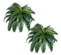 VEVOR Artificial Ferns 2 Pcs, Natural Spread Diameter 35-39 Inch, Large Hanging Artificial Boston Ferns, Fake Plant Wall Decor with 35 Branches, Faux Fern for Home and Office (Flowerpot Unincluded)